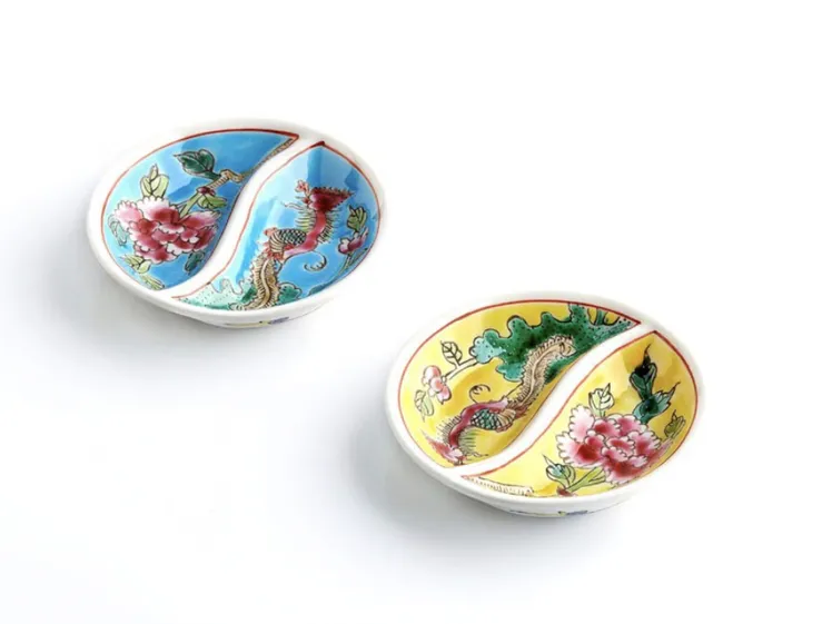 Plato para condimentos Taji de porcelana pintado a mano